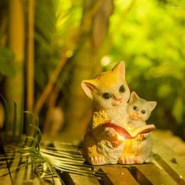 Garden Decorations Statue Solar Light Decor Figurines Yard Lawn Ornaments