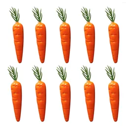 Decorative Flowers 10pcs Lifelike Vegetables Home Decoration Pography Prop Teaching Mini Artificial Kitchen Simulation Carrot Easter Craft