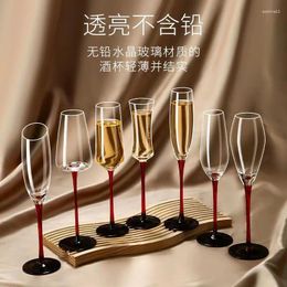 Wine Glasses 1pcs Good-looking Restaurant Romantic Black Red Gradient Champagne Glass Crystal Goblet Art Big Belly Tasting Party Cup