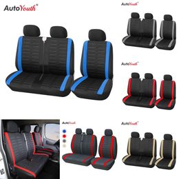 AUTOYOUTH Breathable Polyester Suitable for 2+1 Seat Protect Covers - Fits Most Car Truck Van SUV