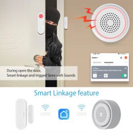 2023 Tuya Smart Siren Wifi Alarm Sensor Sound Light Alert USB Smart Sensor Compatible With Alexa Google Home For Home Security