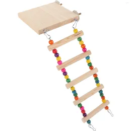 Other Bird Supplies Pet Platform Ladder Budgie Climbing Step Wooden Toy Training Colourful Small Toys Log