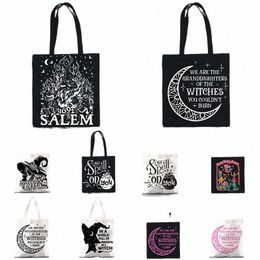 harajuku Shop Canvas Shopper Bag girl handbag Shoulder Lady Bag Women Shopper bag magic Witches Brew Tarot card witchy q3Aa#