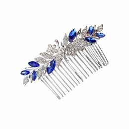 dreamy Sapphie Blue Wedding Headwear Hair Comb bride hair accories g4bo#