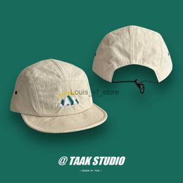 Ball Caps Workwear short brimmed baseball cap for summer Korean fashion soft top H240330