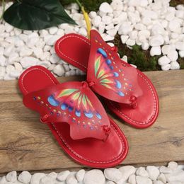 Slippers Butterfly For Women Elegant Summer Flip Flops Beach Shoes Ladies Casual Flat Slipper Sandals Woman Slides Footwear