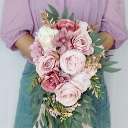 Decorative Flowers Artificial Flower Bridal Bouquets For Bride Tossing Bouquet Rustic Wedding