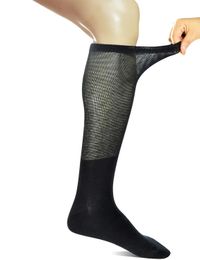 Yomandamor 4 Pairs Mens Over the Calf Compression/Diabetic Dress Socks with Seamless Toe Size 13-15 240321