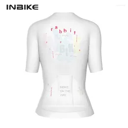 Racing Jackets INBIKE Summer Bicycle Short Sleeve Jersey Quick Drying Women's MTB Cycling Breathable Biking Clothing With 3 Pockets