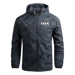 FOX Cycling Team Windproof Motorcycle Jacket Mens Downhill Cycling Jackets Mtb Breathable Bicycle Clothing Mountain Bike Jersey 240318