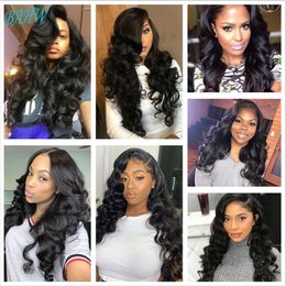 BAHW Hair 12A Brazilian Loose Wave Bundles 100% Human Hair 1/2/3/4 /Pcs Loose Wave Natural Black Cheap Price Remy Hair Extension