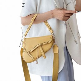 pu Leather Small Crossbody Bag Two Straps Women Stylish Satchel Bags Large Capacity Saddle Shoulder Bag Ladies Top Handle Bag s4ob#