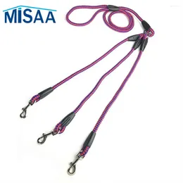 Dog Collars Comfortable In Hand Multi-head Traction Rope Round Supplies Strong And Flexible Lightweight Leash Long Leads