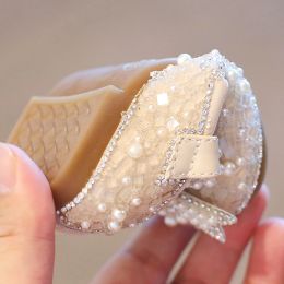 11-15 cm högkvalitativa barnflickor Första vandrare för födelsedagsfest Twinkle Crystal Soft Toddler Shoes för våren 0-3y spädbarnlägenheter
