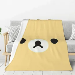 Blankets Yellow Bear Cute Blanket Warm Lightweight Soft Plush Throw For Bedroom Sofa Couch Camping