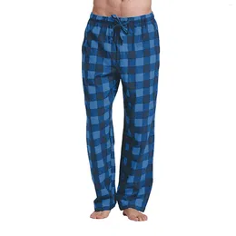 Men's Pants Men Casual Fashion Plaid Pyjama Loose Sport Man Y2k Clothing Luxury Baggy Straight Leg Streetwear Pantalones