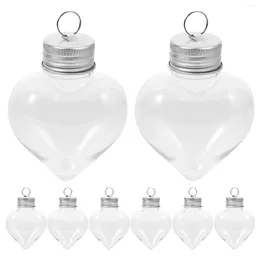 Vases 10 Pcs Christmas Transparent Heart Reusable Juice Bottles Beverages Storage Water Empty Creative Aluminum For Party Candy Jar