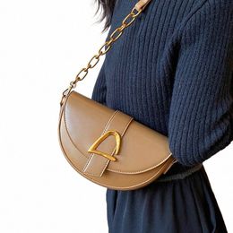 chain Shoulder Bags for Women PU Leather Female Winter Trendy Flap Design Crossbody Bag Office Lady Handbags and Purse R3tv#