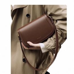 zr DIARY Leather Saddle Bag Women Autumn Winter Sewing Square Menger Bag Cowhide Ladies Shoulder Bag 3233-40 T1Nv#