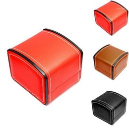 Fashion Watch Box Faux Leather Square fashion Jewelry Watch Case Display Gift Box with Pillow Cushion1302T