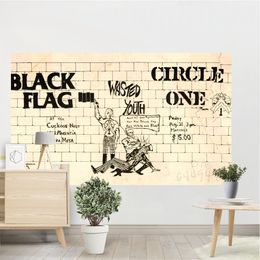 Black Flag Tapestry Band Banner Printing Room Wall Hanging Decoration