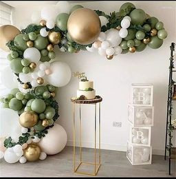 Gift Wrap Web Celebrity Avocado Green Color Restoring Ancient Ways Baby Balloon Party Scene Atmosphere Arrangement Background Props