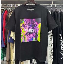 Purple Brand T Shirt Men Women Inset Crewneck Collar Regular Fit Cotton Print Tops US S-xl More Colour 450