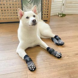 Dog Apparel Silicone Traction Control Socks Lightweight Waterproof With Adjustable Straps Anti-slip For Indoor