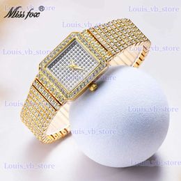 Other Watches Small Women Stylish Luxury Gold Diamond Bling Party Jewellery Ladies Dress Quartz es Elegant Clock Female Gift T240330