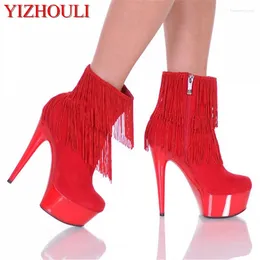 Dance Shoes 15 Cm High Heel Boots Fish Mouth Sexy Decorated Dancing Fashion Women's Ankle