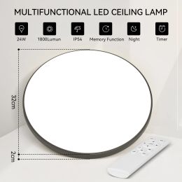 Dimmable LED Ceiling Panel Light Smart Lighting Lamps Bedroom With Remote Control Living Room Fixture 85v-220V Home Appliance