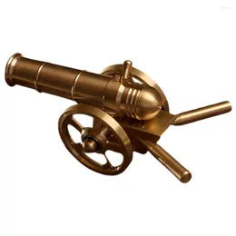 Decorative Figurines Small Brass Cannon Decor Model Souvenir Decompression Toy Desktop Ornament Home Office Handicraft Kids Gifts