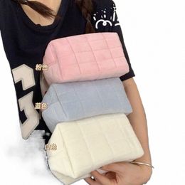 cute Plush Makeup Bag for Women Portable Travel Small Cosmetic Bags Solid Color Zipper Toiletry Bag Wing Pouch Storage Bags 92y9#