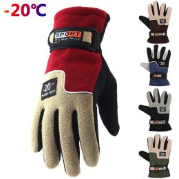 Men Winter Warm Fleece Thermal Motorcycle Thermal Warm Gloves Polar Fleece Mittens For Men Snow Sports Gloves Black Blue Glove