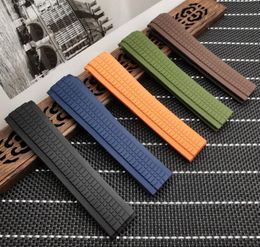 21mm Black Brown Blue Orange Green Silicone Rubber Watch Strap fit PiiP strap6400653