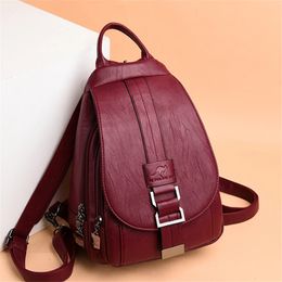 Genuine Brand Travel Backpack Women Soft Leather Shoulder Bags For Designer School Teenage Girls Mochilas 240323