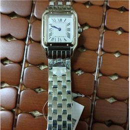 New Ladys Gift 30mm Square Womens Watch White Face Stainless Steel Bracelet Luxury Quartz Skeleton Cheap Women Watch233O
