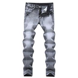 Men's Jeans Mens Grey jeans mens ultra-thin small leg long pants mens casual wear J240328