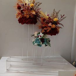 Other Event Party Supplies Wholesale 40Cm To 130Cm New Design Decoration Backdrop Clear Acrylic Plinths Stand Small Cake Table Flower Dh7C6