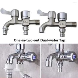 Bathroom Sink Faucets One-in-two-out Mop Pool Faucet Dual-water Tap Expansion For Washing Machine Outdoor Garden Bibcock