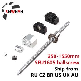 SFU1605 Set: RM1605 Ball Screw C7 End Machined + 1605 Ball Nut + Nut Housing + BK/BF12 End Support + Coupler For CNC Parts