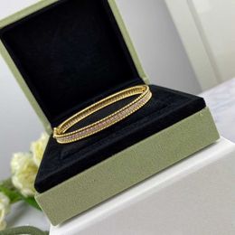 Оригинал от дизайнера van One Row Diamond Bracelet 925 Серебряное серебро серебряное серебро 18 тыс. Золото с бусинками Edge Одиночная шермовка для женщин ювелирных изделий