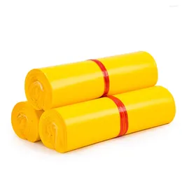 Storage Bags 100Pcs Yellow Courier Bag Express Envelope Mailing Self Adhesive Seal PE Plastic Packaging Pouches