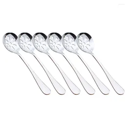 Spoons 6 Pcs Colander Ergonomic Slotted Home Accessory Cocktail Caviar Daily Use Serving Portable Stainless Steel Strainer