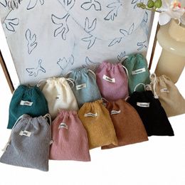 high Quality Corduroy Storage Drawstring Bags Christmas Gift Package Small Pouch Cosmetic Lipstick Candy Organiser Pouch e22j#