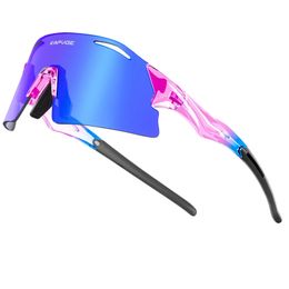 Polarised UV400 Men Women 3 Lens Cycling Glasses Mountain Bike MTB Eyewear Bicycle Goggles Sport Fishing Running Sunglasses 240327