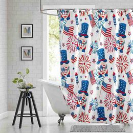 Shower Curtains Summer Party Decoration Cute Watercolour Gnome Bathroom Waterproof Polyester Frabic Bath Curtain With Hooks