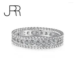 Cluster Rings JRR Free Shiping 925 Sterling Silver Koean Designer Fashion Fine Eternity Women Engagement Ring Jewelry For Birthday Gift