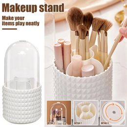 Storage Boxes Rotating Makeup Organiser With Lid Brush Holder Cosmetic For Lipstick Brushes