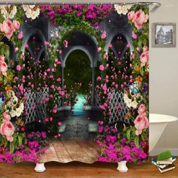 Shower Curtains Dream Flowers Waterproof Bathroom Curtain Fairy Tale Garden Forest Printed Polyester Bath Home Decor